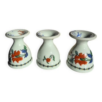 Vintage porcelain egg cup trio from Paris – Poppy & basket decor