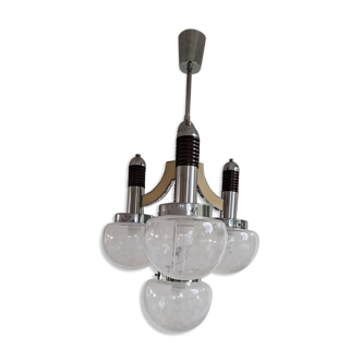 Large Italian Mid Century  Chandelier Pendant Murano Glass