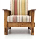 Set of South African colonial armchairs in wood and straw, 1980s.