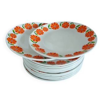 12 vintage dessert plates Moulin des Loups