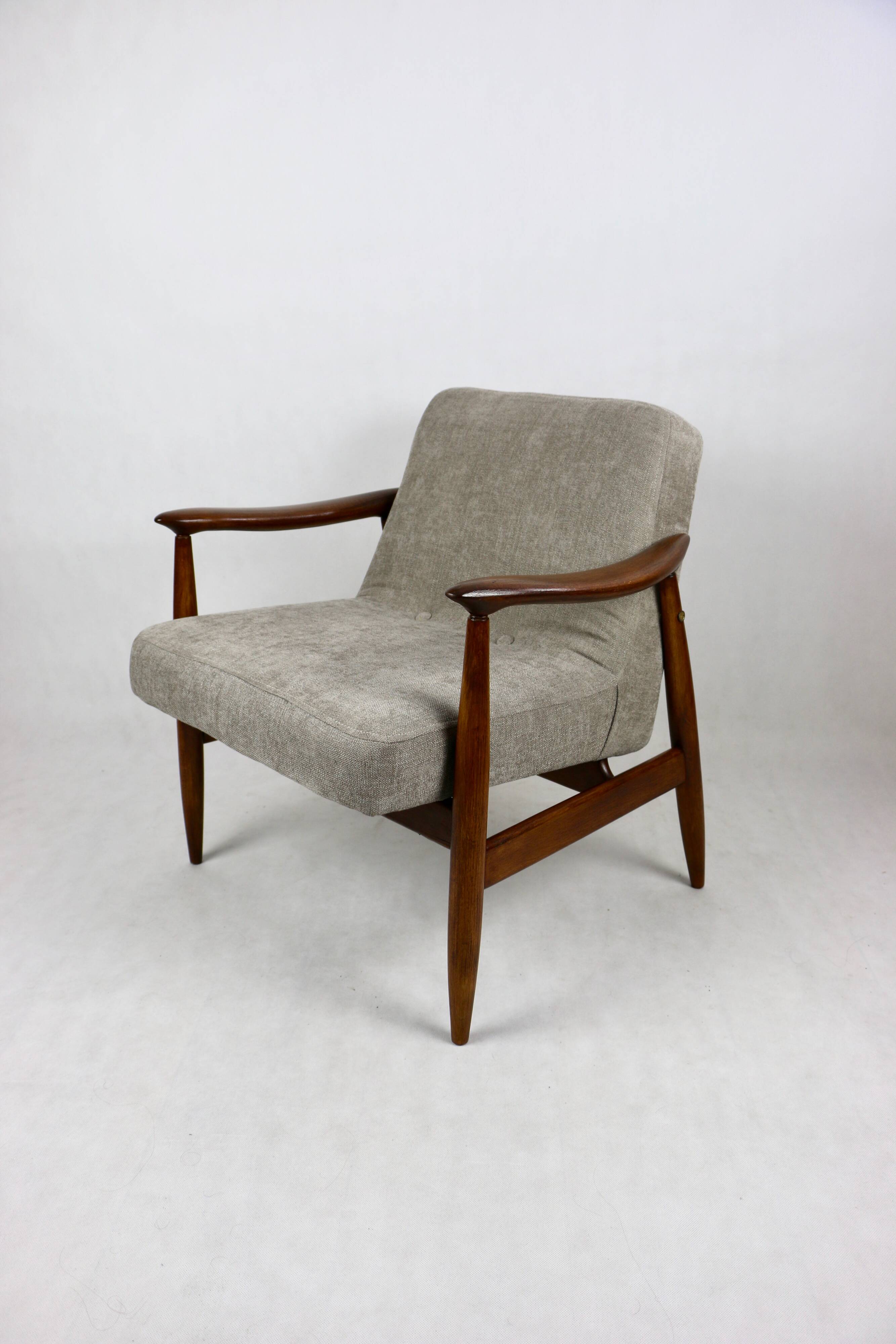 Fauteuil Lounge GFM63 Marron Clair par J. Kedziorek, 1970s