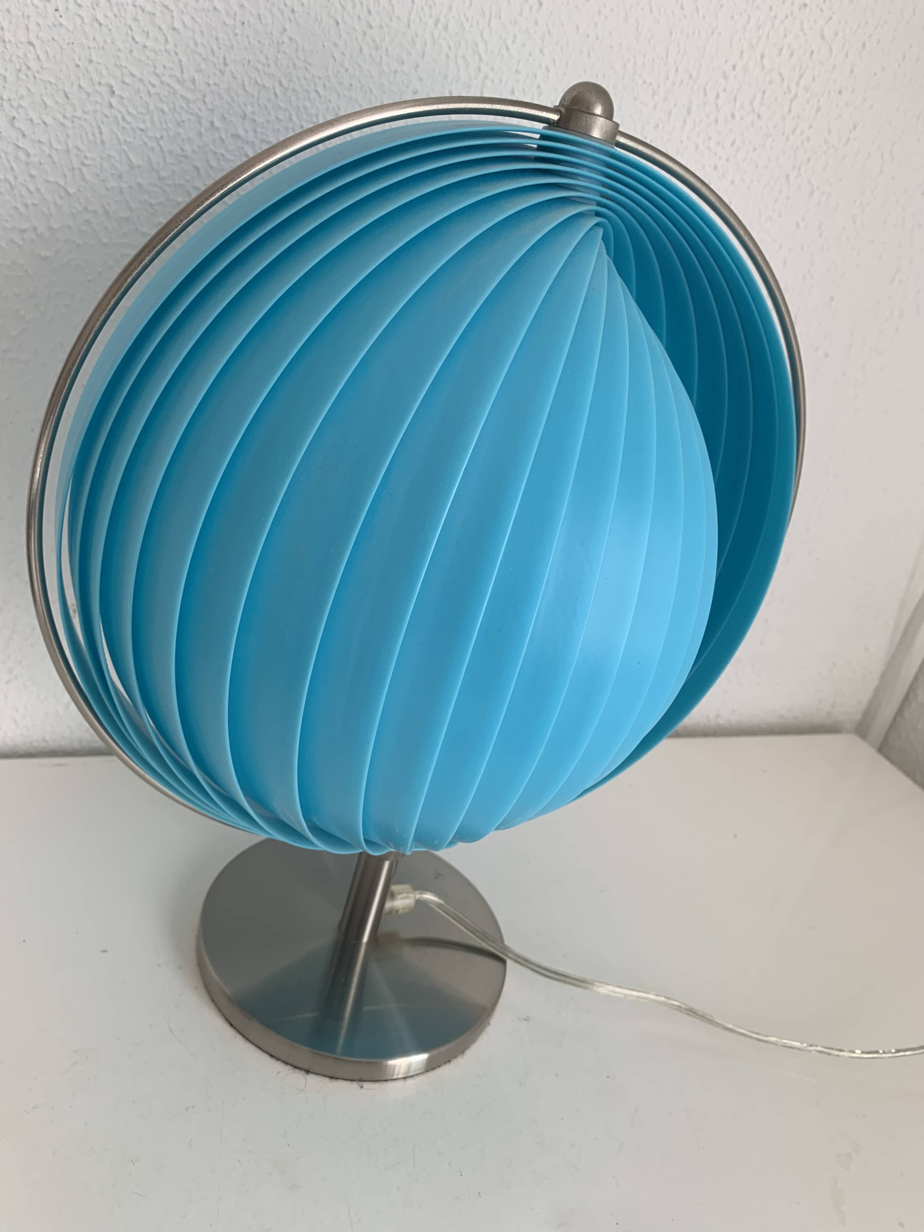 Vintage 1980s Kare Moon blue design lamp - 37 cm