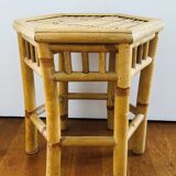 Two rattan side tables