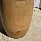 Stool, side table, cylindrical solid mango wood end table.