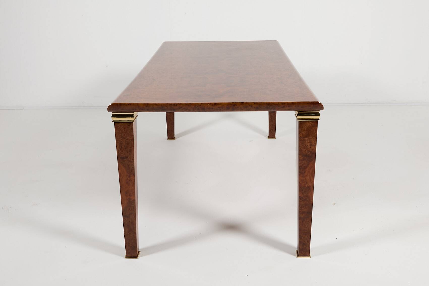 Vintage italian burl wood dining table from gdm, 1980’s