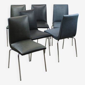 Set of 6 Robert chairs by Pierre Guariche for Meurop 1960s
