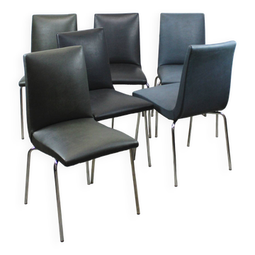 Set de 6 chaises Robert par Pierre Guariche pour Meurop 1960s