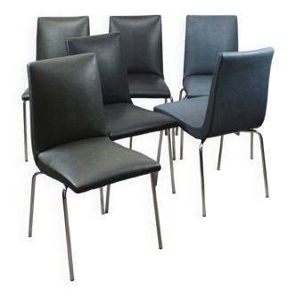 Set of 6 Robert chairs by Pierre Guariche for Meurop 1960s