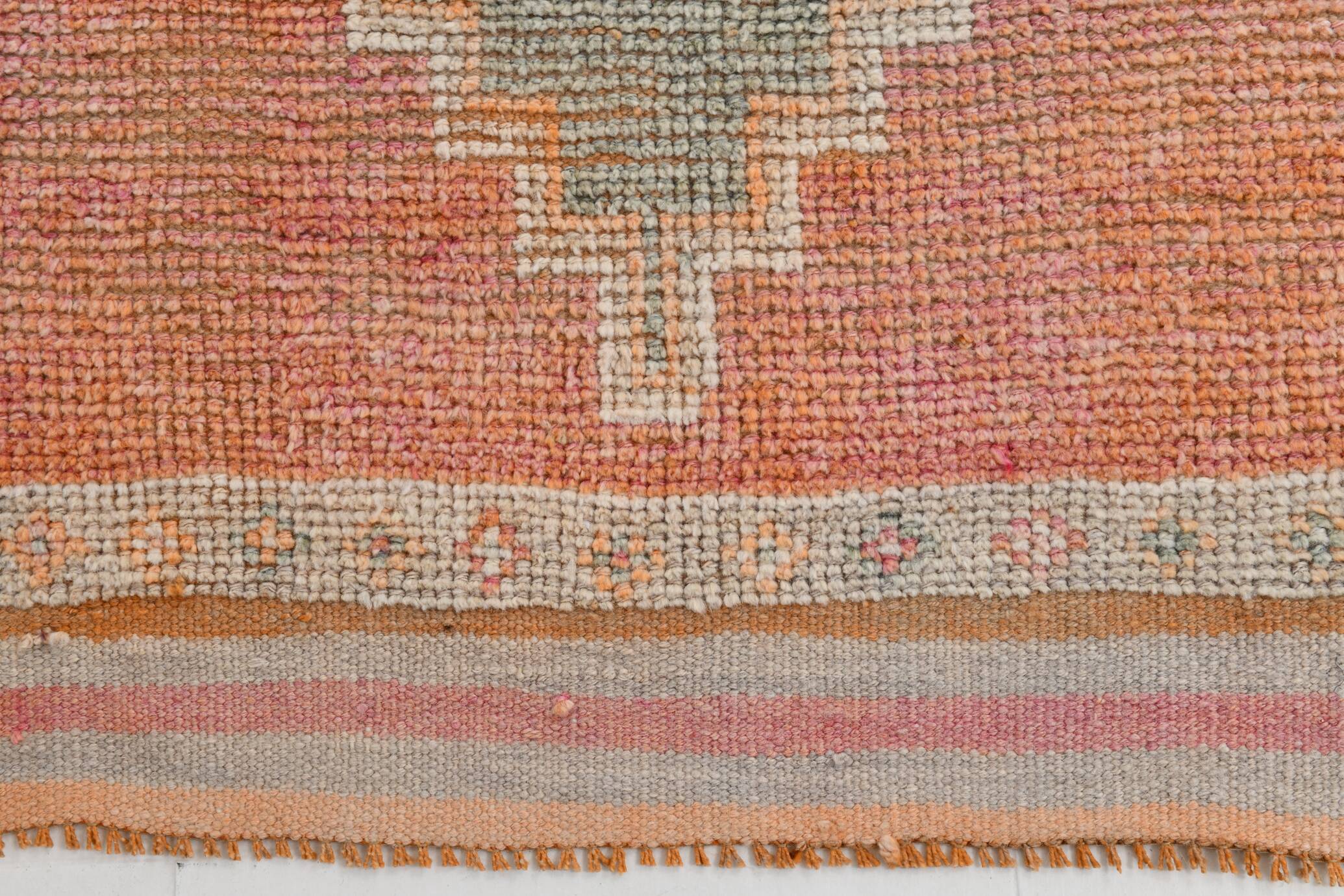 3x10 Peach Red Orange Turkish Runner Rug, 101x311Cm SK 22019
