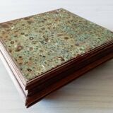 Old wood and ceramic trivet