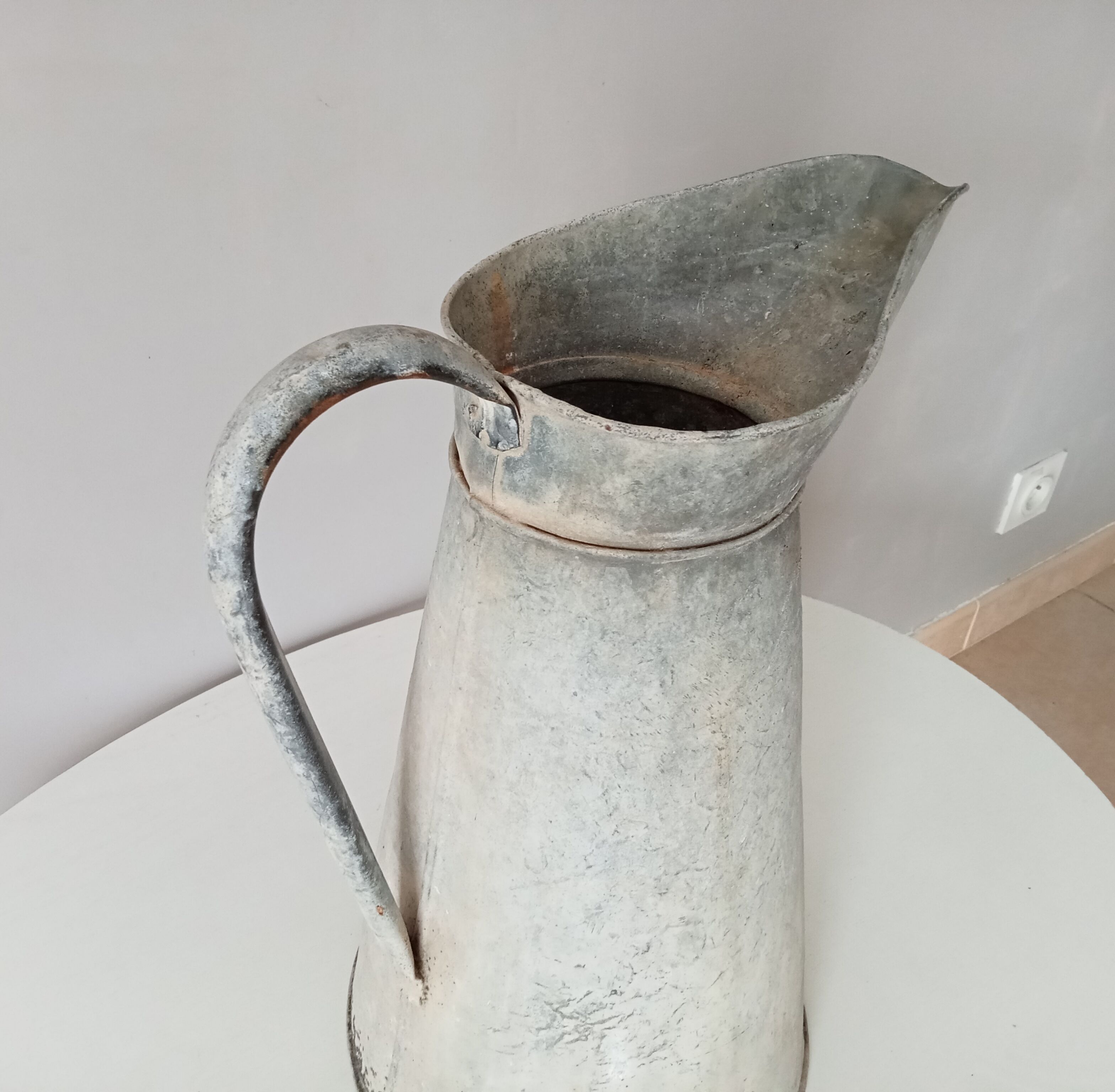 Antique zinc water pitcher