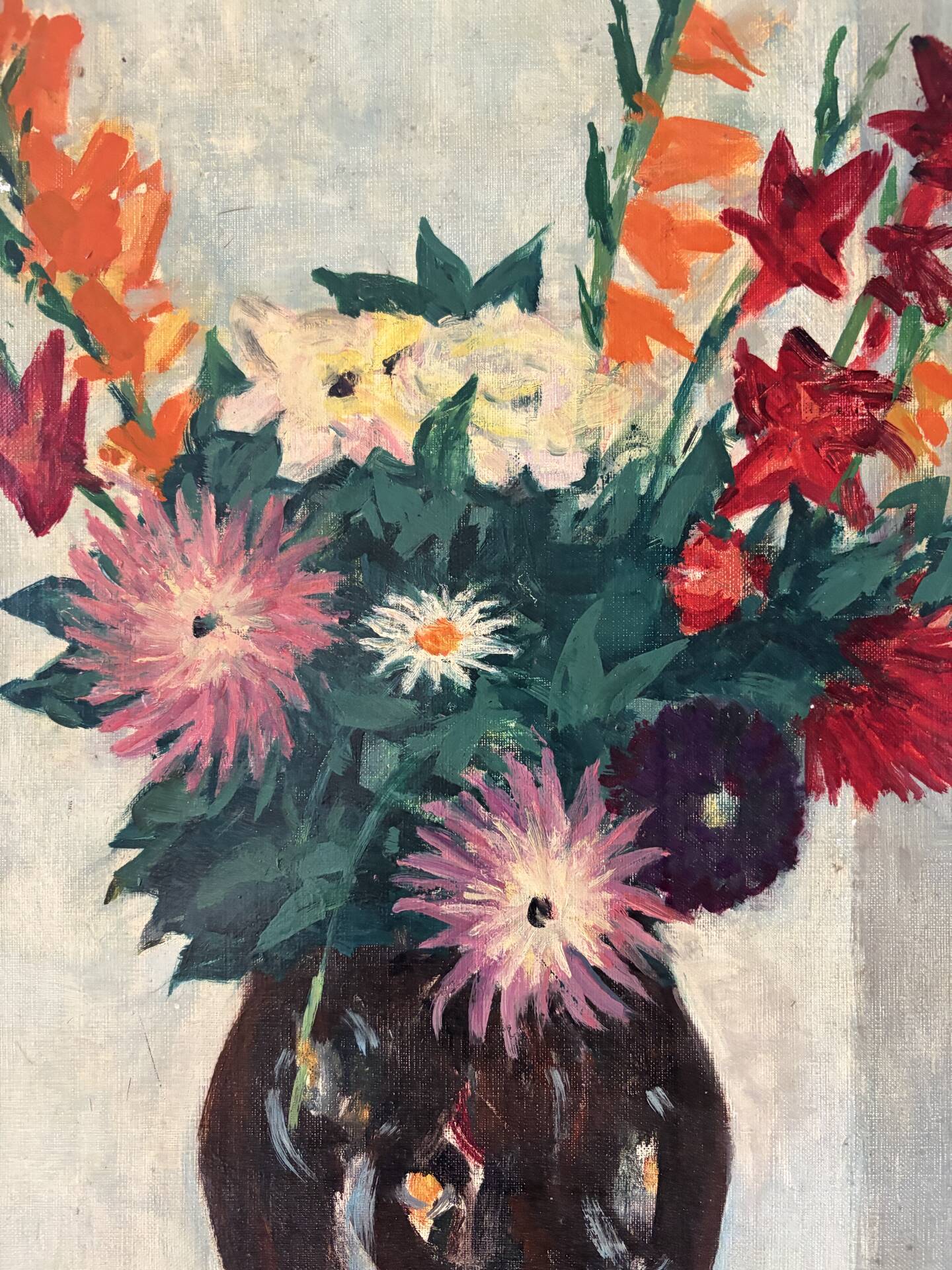 Bouquet of flowers, oil on canvas signed Robert Rodrigue