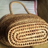 Basket two vintage soft wicker handles