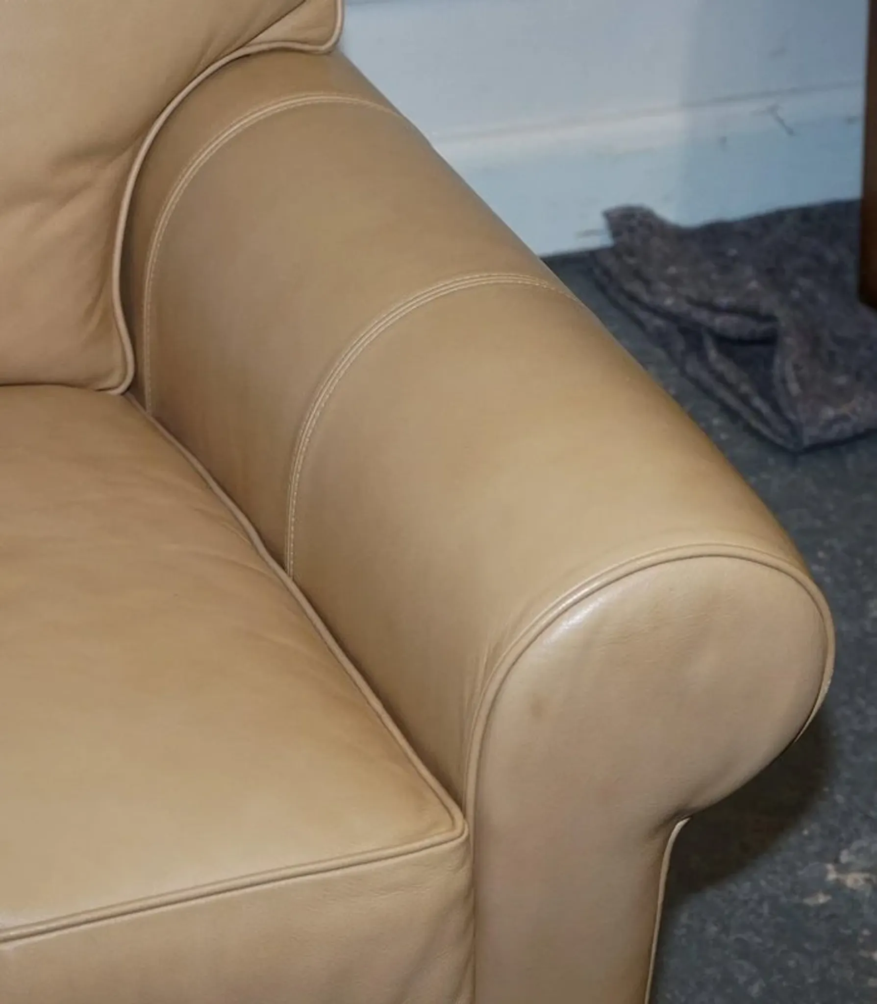 Brown Leather Latte Armchairs by Multi York England, Set of 2