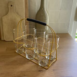 Scoubidou glass holder and its 6 glasses 1960