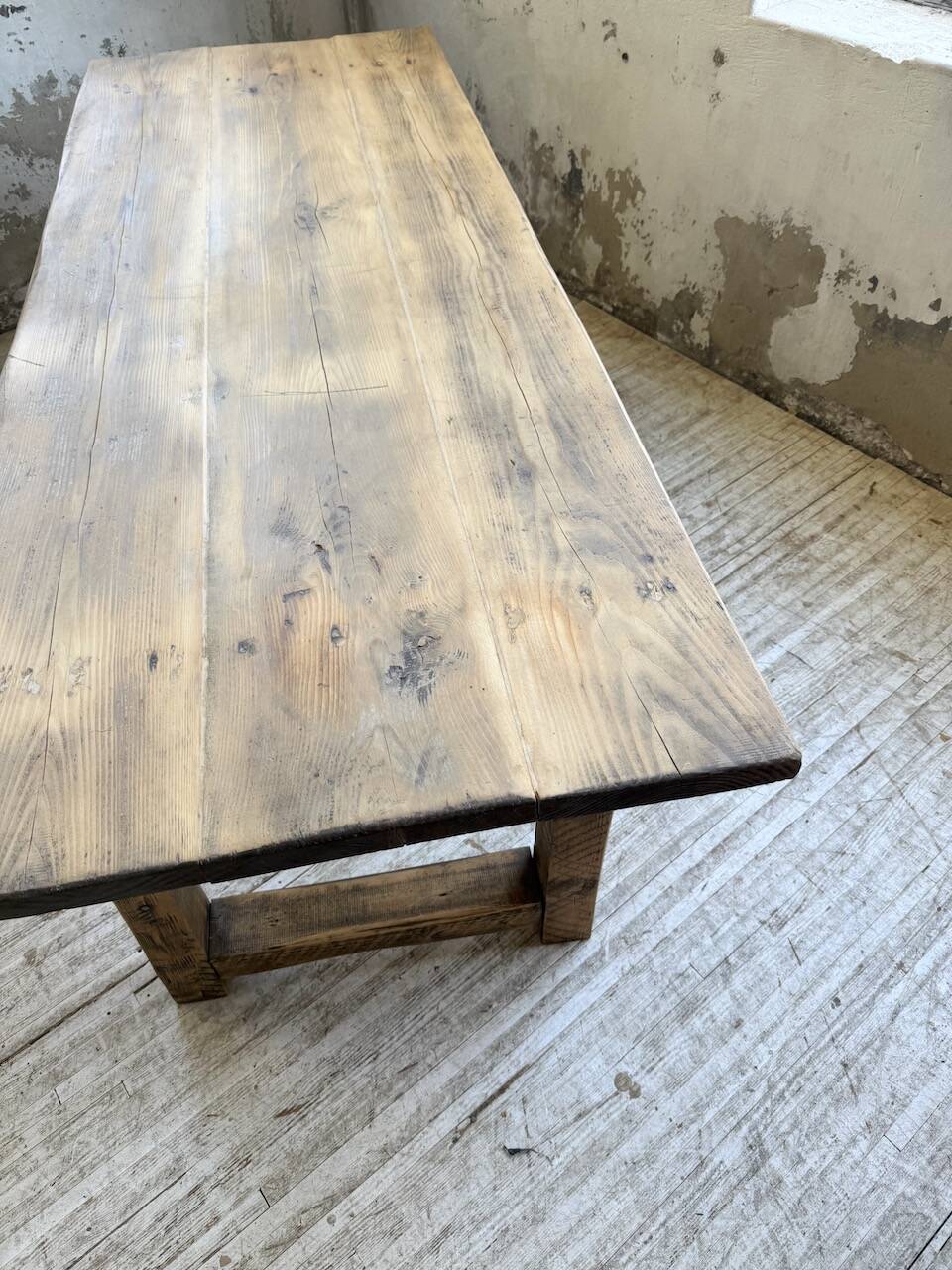 1950s pine farmhouse table 220cm