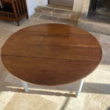 19th century round cherry table with flaps