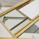 Vintage 60's table in golden brass and crystal italian design