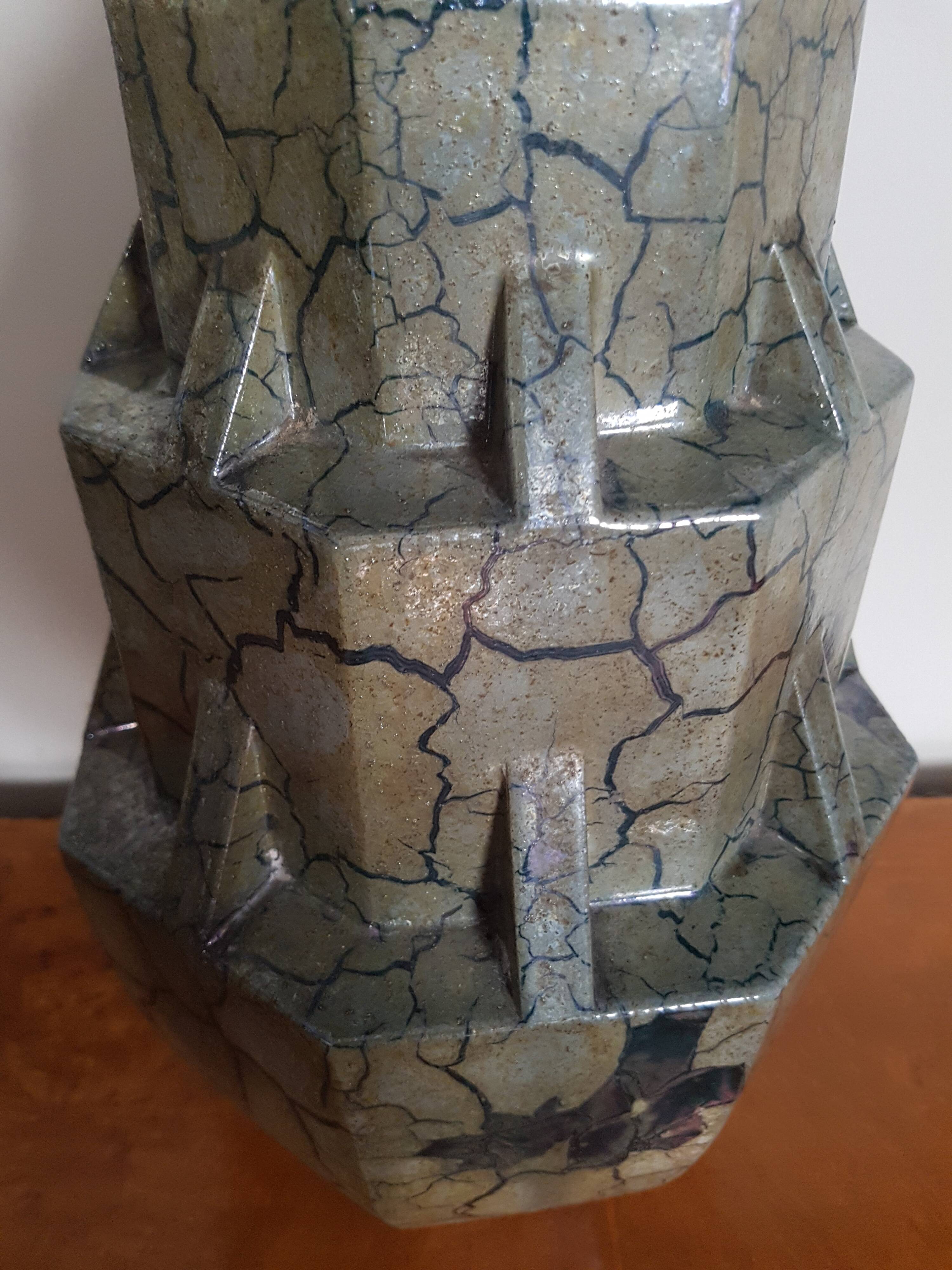 Vase à gradins Art Déco, Ecole de Nancy, Mougin, numéroté