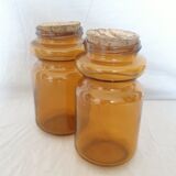 Pots en verre  avec couvercle en liege