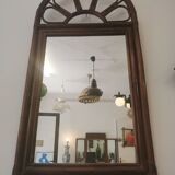 Vintage bamboo and rattan mirror 70, 100x50cm