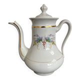 Porcelain Coffee Pot Decorated with Currants - Vintage 1900