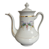 Porcelain Coffee Pot Decorated with Currants - Vintage 1900