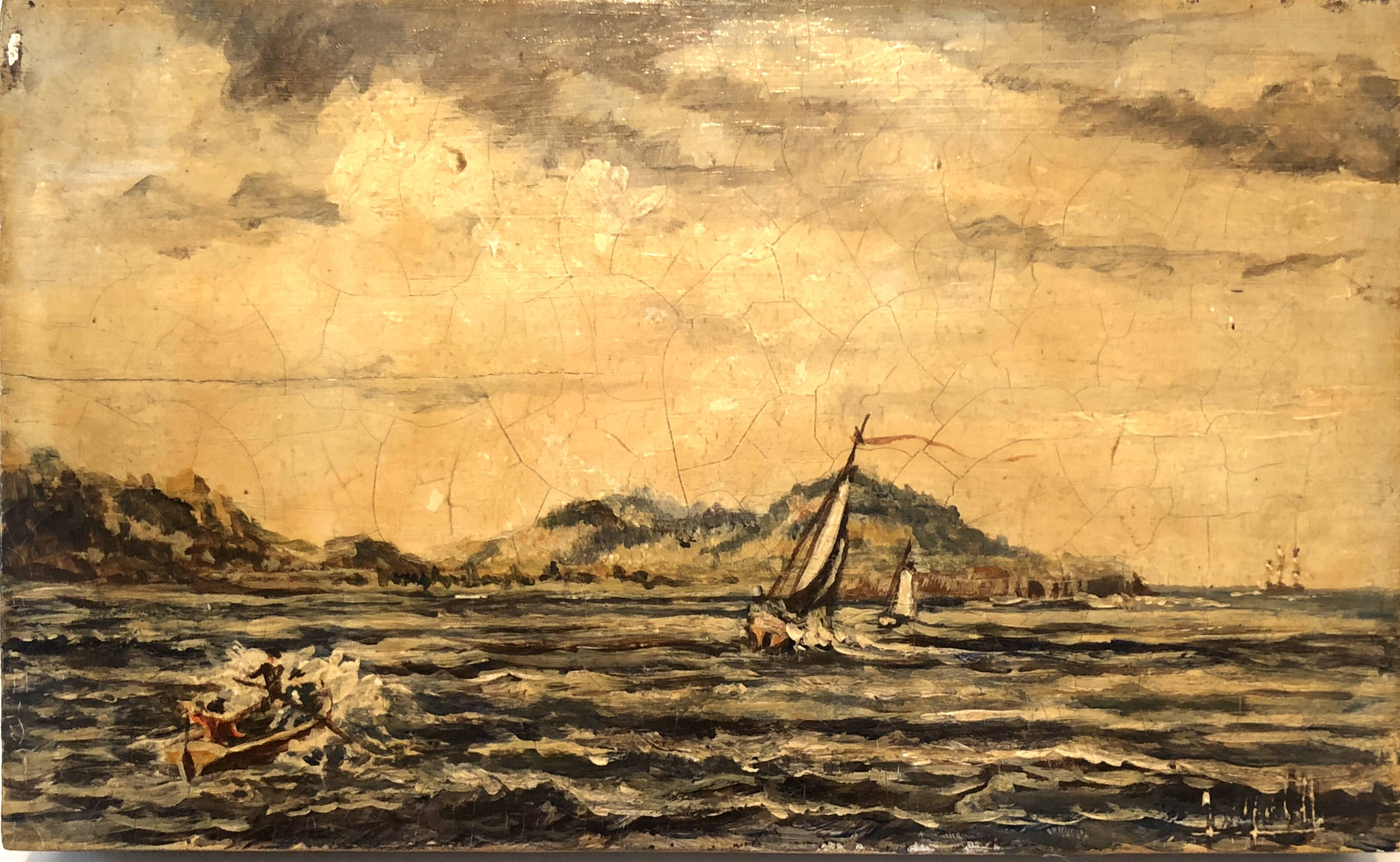 Marine Painting Oil on Wood