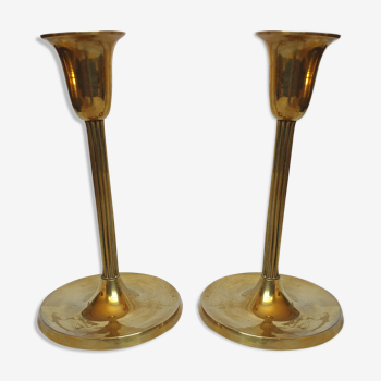 Pair of brass candlesticks