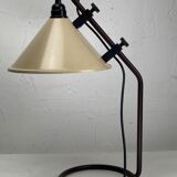 Brown metal "modernist" architectural desk lamp, Dutch 1970s