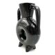 Vase en céramique noire moderne organique, France 1970s