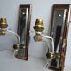 Pair of mirror and crystal wall lights from the 1940s-50s.