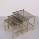 Brass nesting tables Hollywood Regency 1970s France