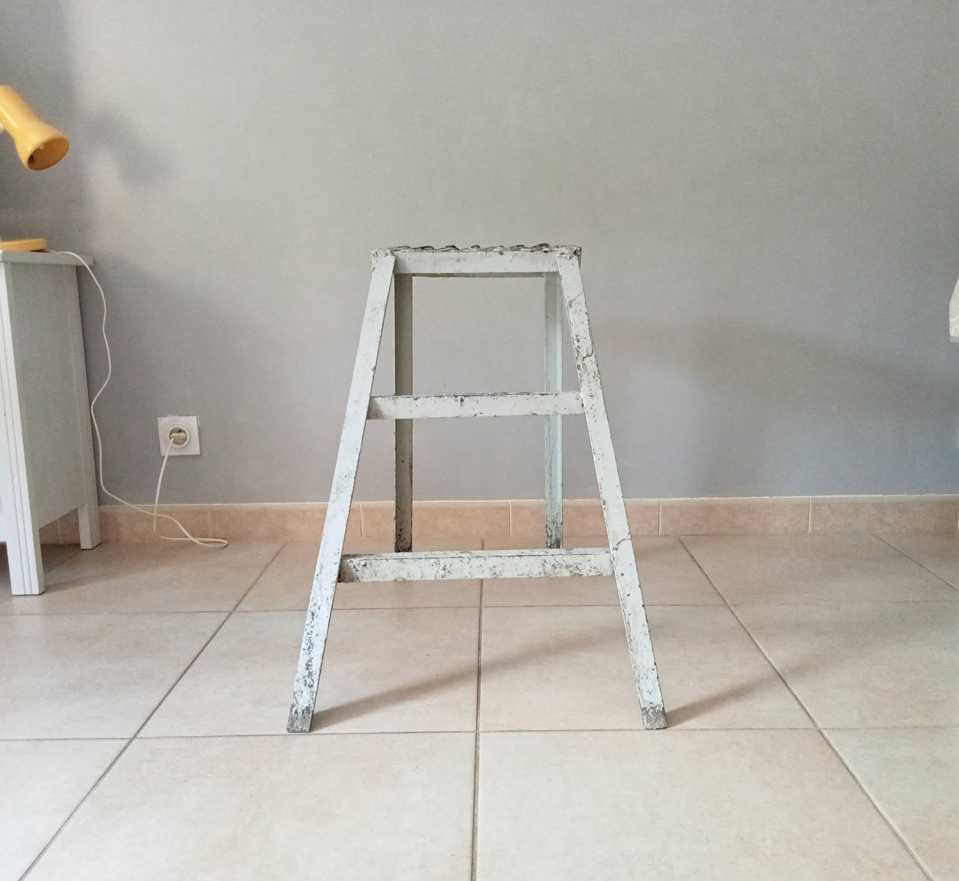 Vintage workshop metal stepladder