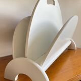 White Magazine Rack 1980s Design