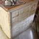 Antique patinated sideboard – chic country spirit – White patina with a lime effect