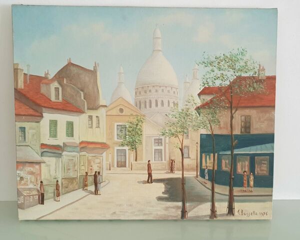 Toile acrylique ''Vue du Sacré Cœur'' depuis la place du Tertre