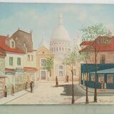 Acrylic painting "View of the Sacré Coeur" from the Place du Tertre