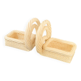 VINTAGE 1960 BOOKENDS WOVEN BASKETS IN 60S RETRO CERAMIC
