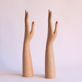 Wooden glove display mannequin hands, 1930s, set of 2.