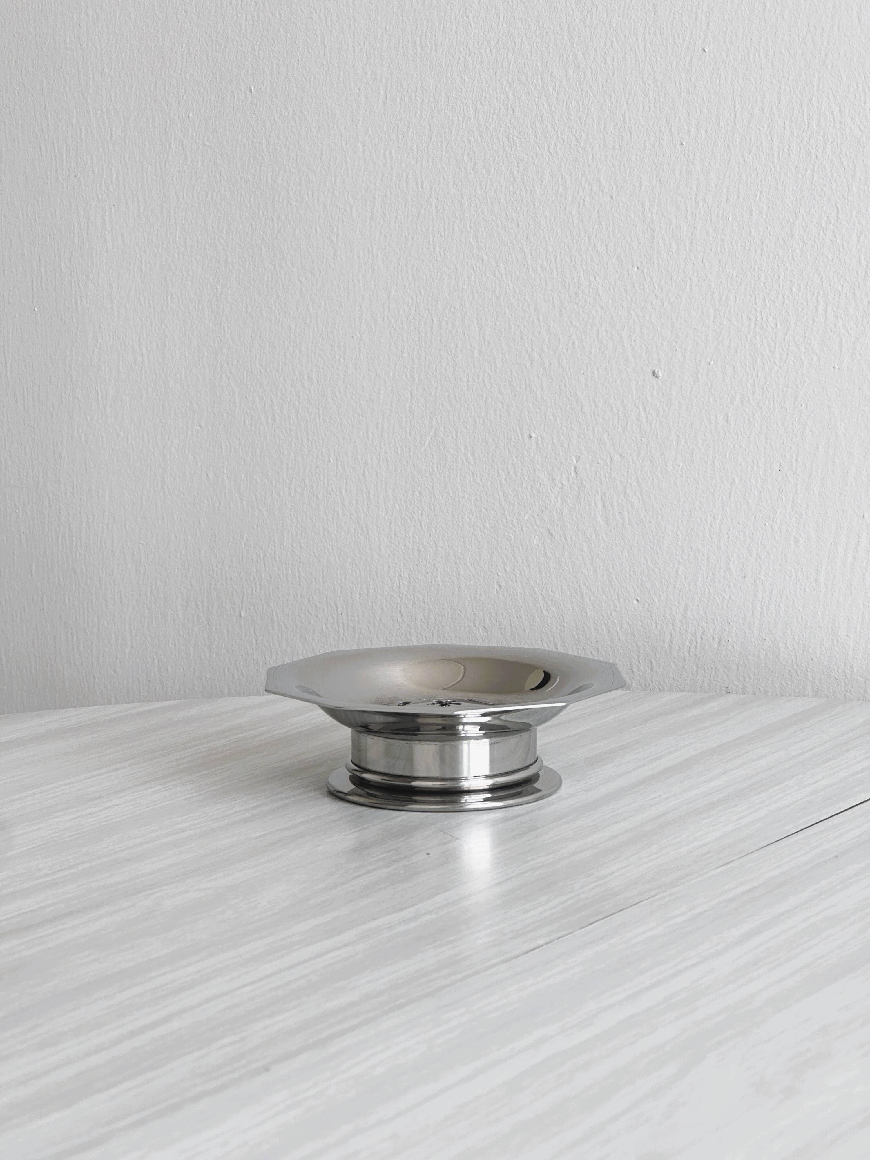 Silver-plated shell butter dish