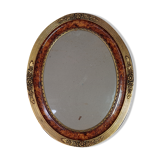 Old oval frame gilded stucco wood