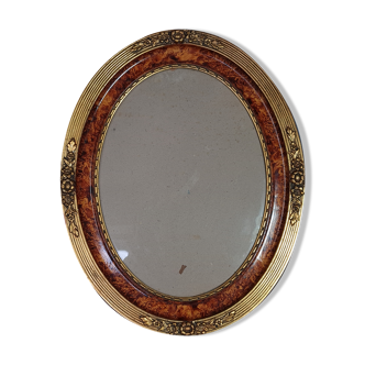 Old oval frame gilded stucco wood