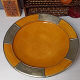 Vintage Moroccan ceramic yellow dish 33 cm