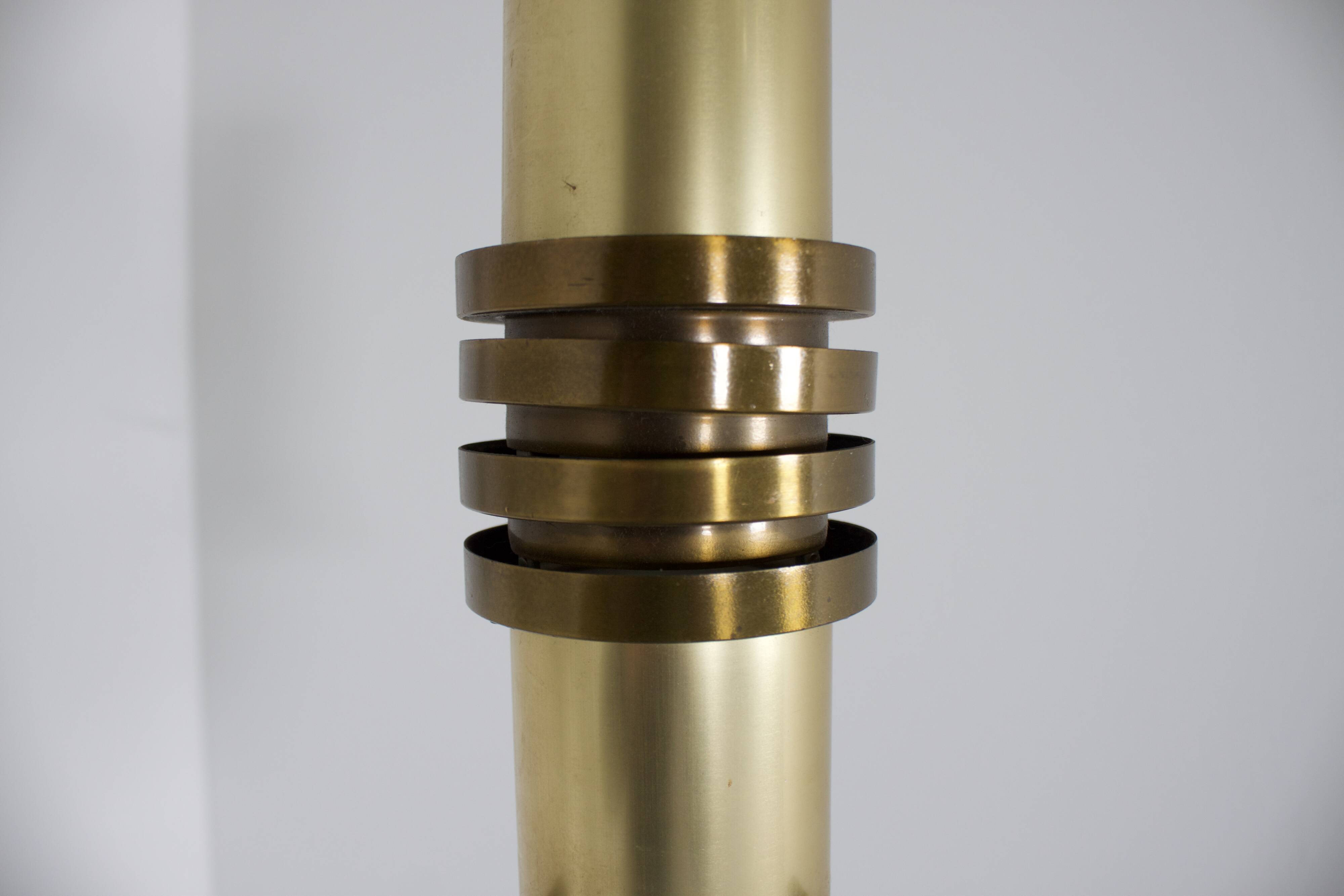 Set of Brass Pendants with a Solid Glass Lens, Netherlands, 1970s