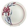 Plat rond ancien modèle iris fleurs signé sarreguemines vaisselle vintage diner année 40/50 service