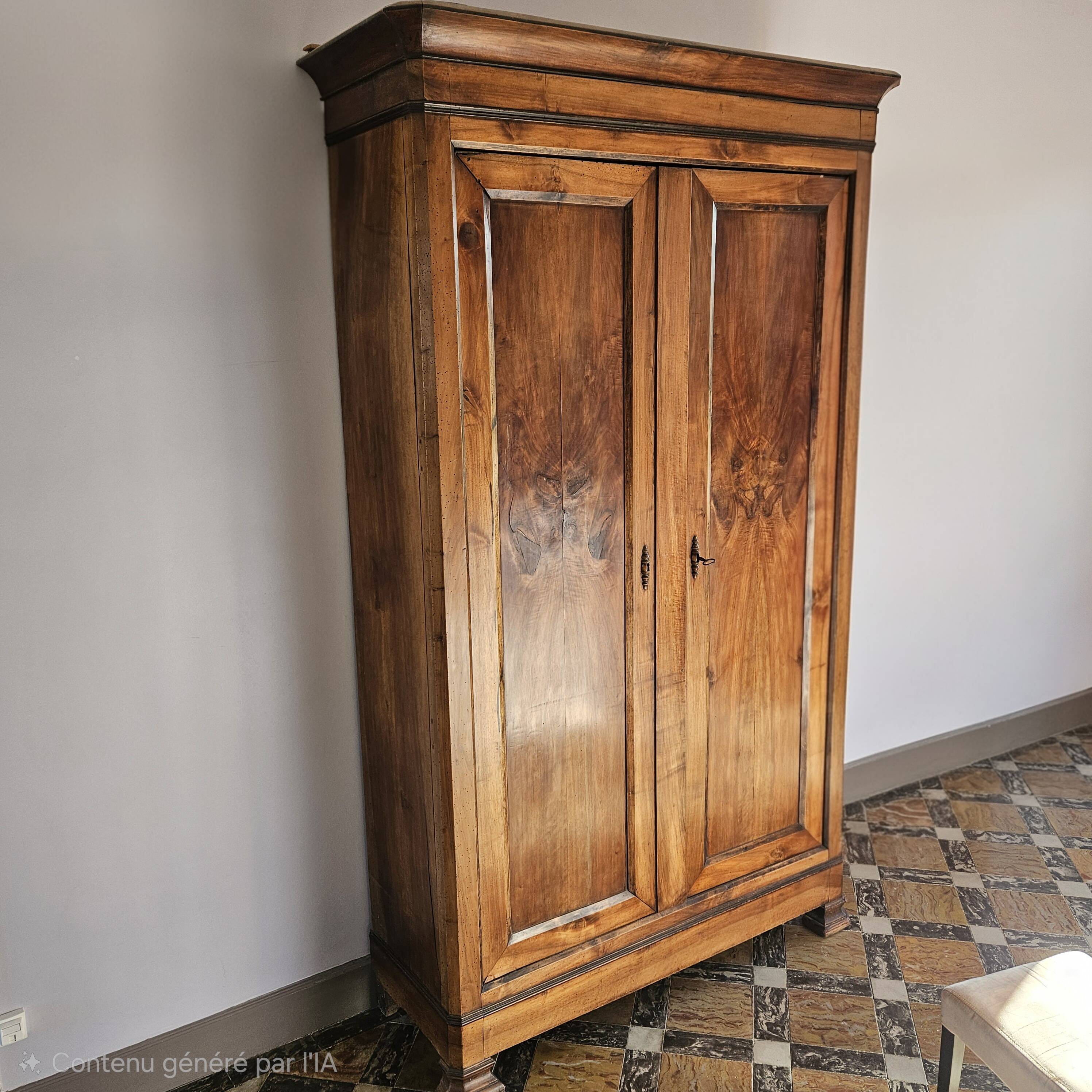 Walnut wardrobe, late 19th century