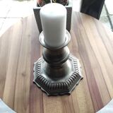 Candlestick or lamp in solid punched pewter