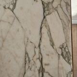 Art Deco bedside table in walnut and marble