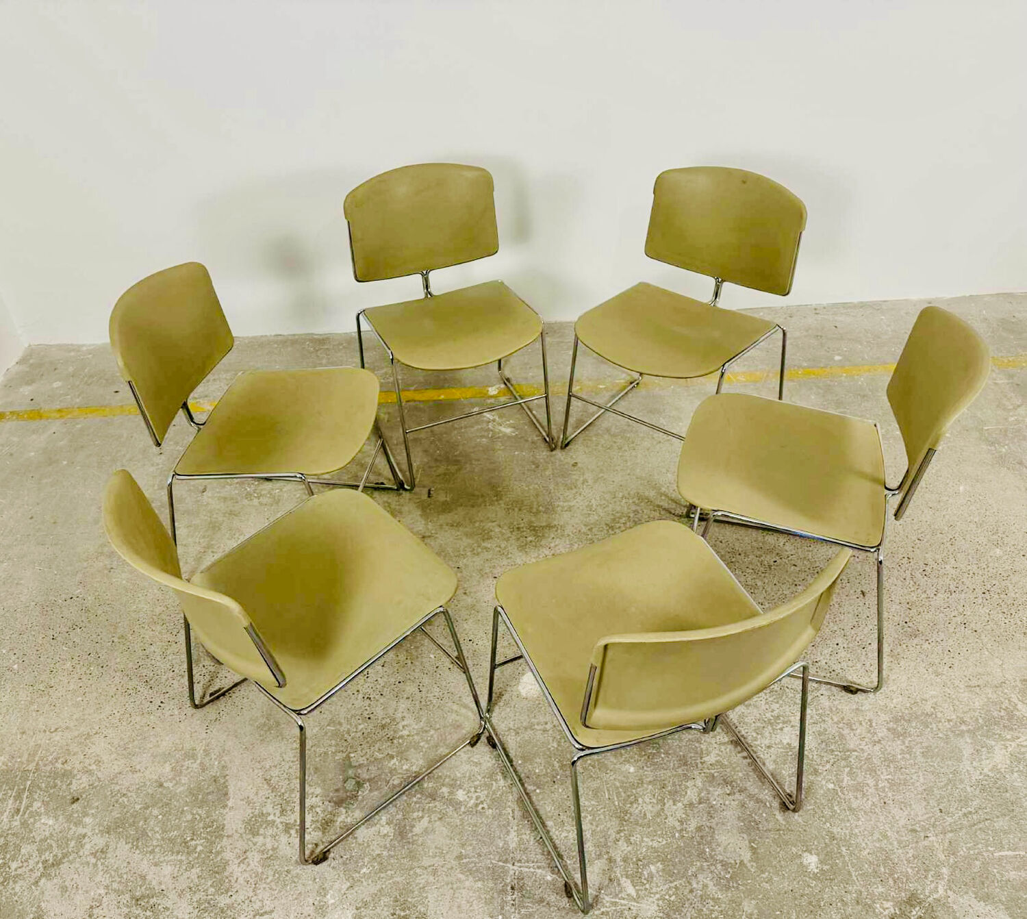Set of 12 Max Stacker stackable chairs, 1970